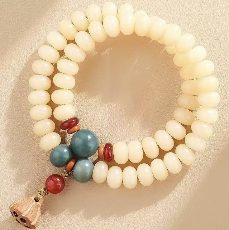 White Jade Bodhi Meditation Bracelet
