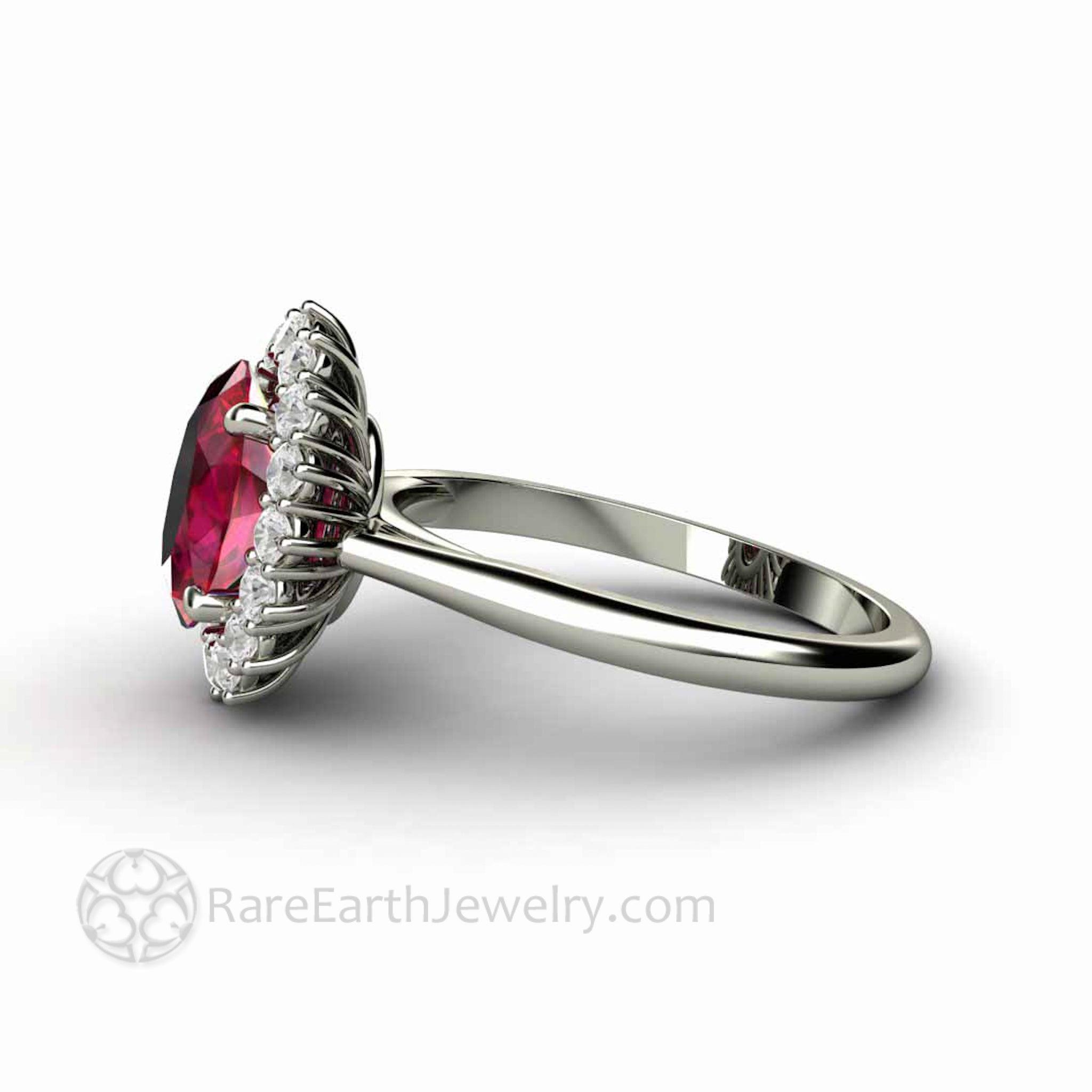 Ruby Ring Diamond Cluster