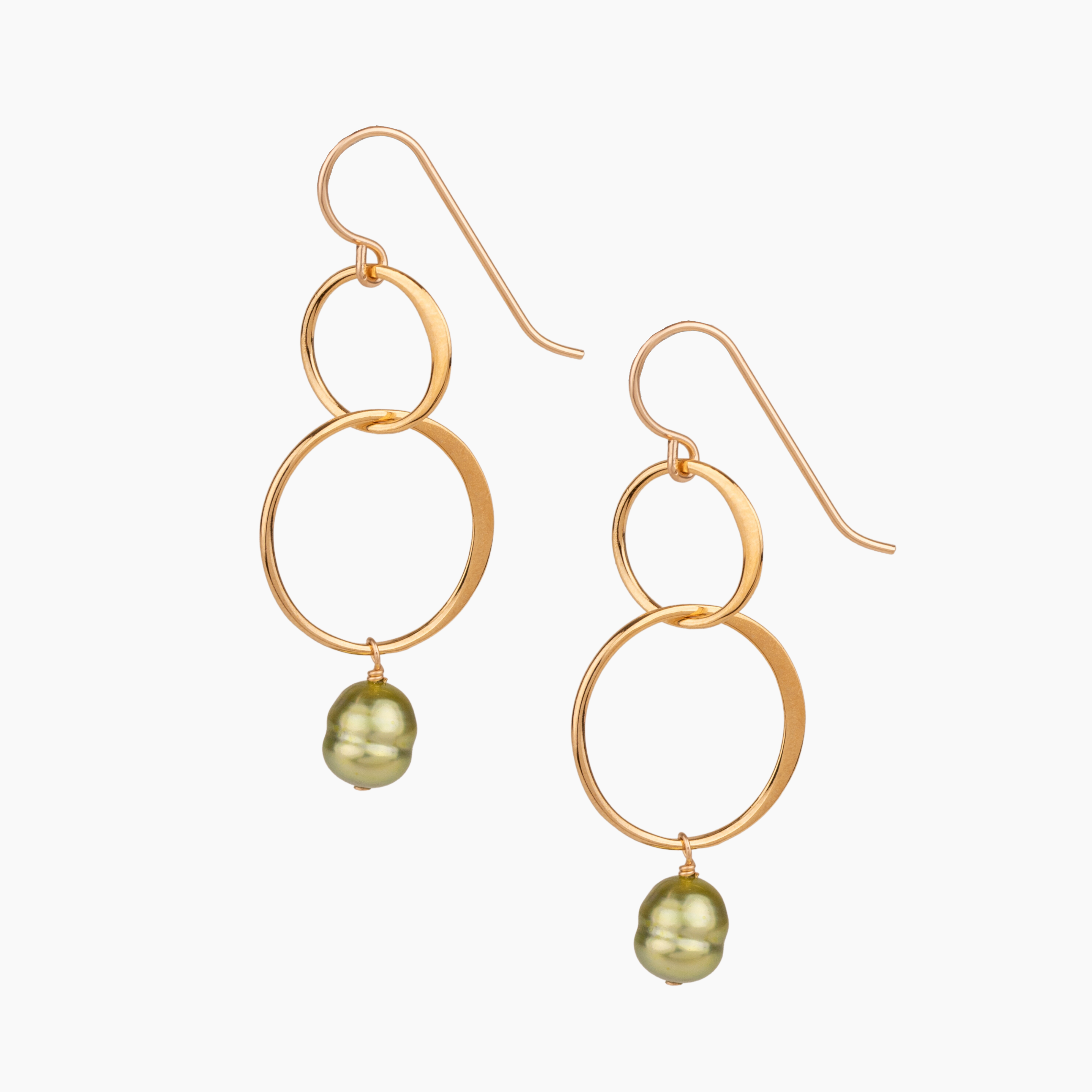 Pistachio Pearl Hoop Earrings