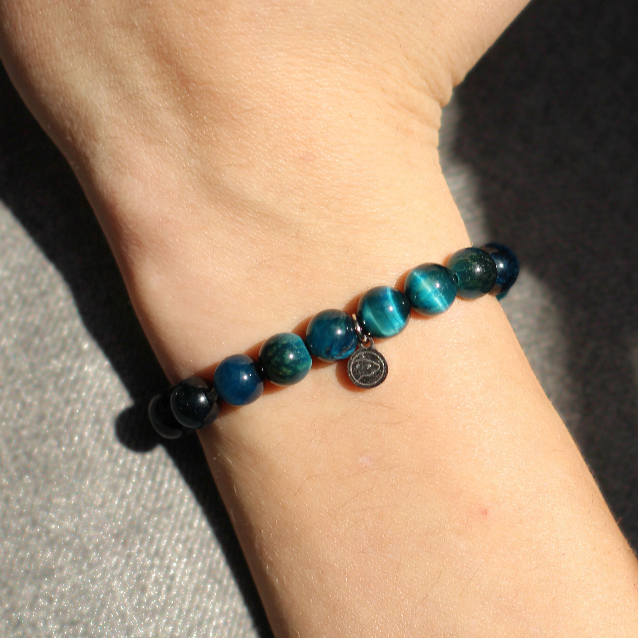 Blue Tiger Eye Charm Bracelet