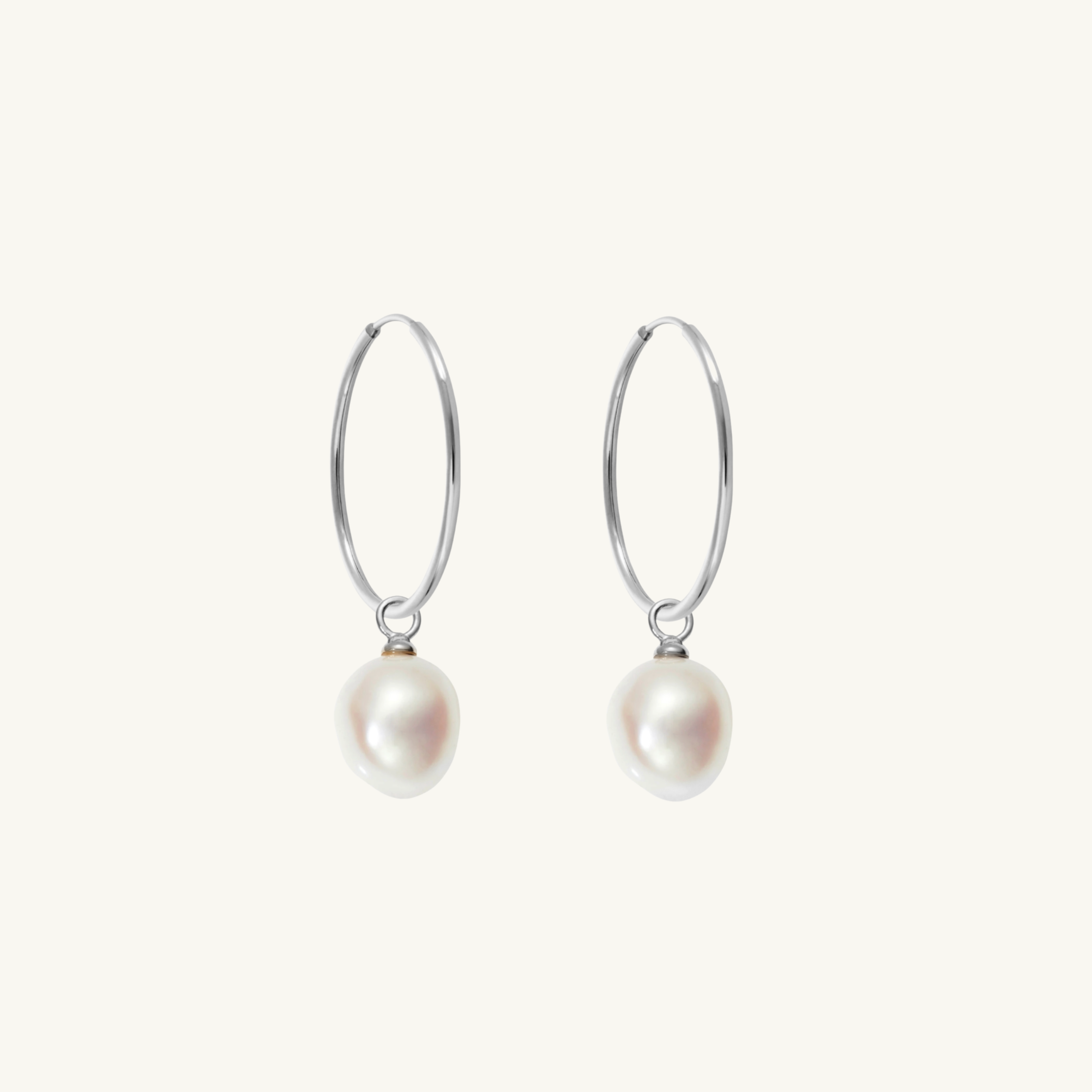 Charming Pearl Hoops