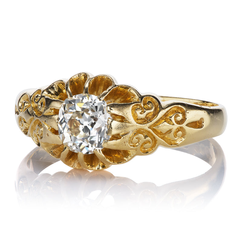Diamond with 18K Yellow Vintage Gold Ring