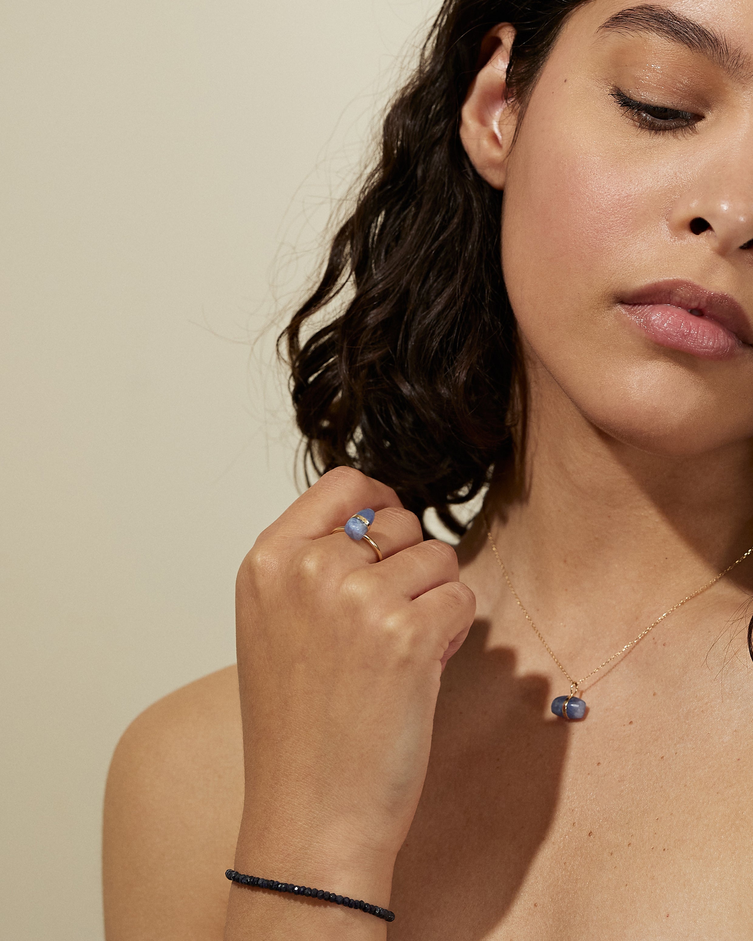 Raw Sapphire Crystal Bracelet