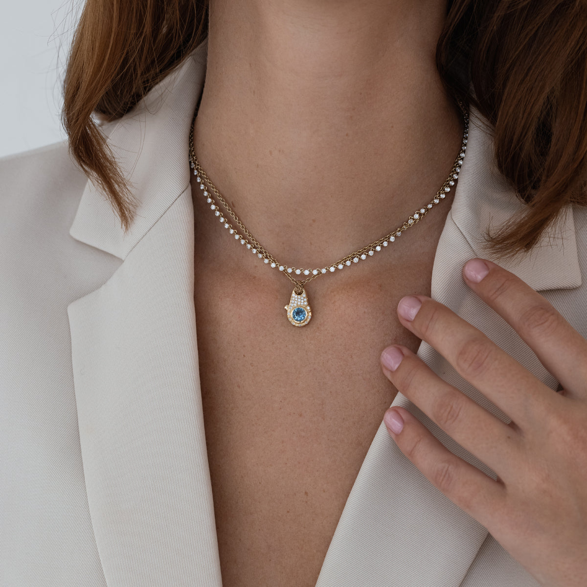 Sparkling Birthstone Lock Charm