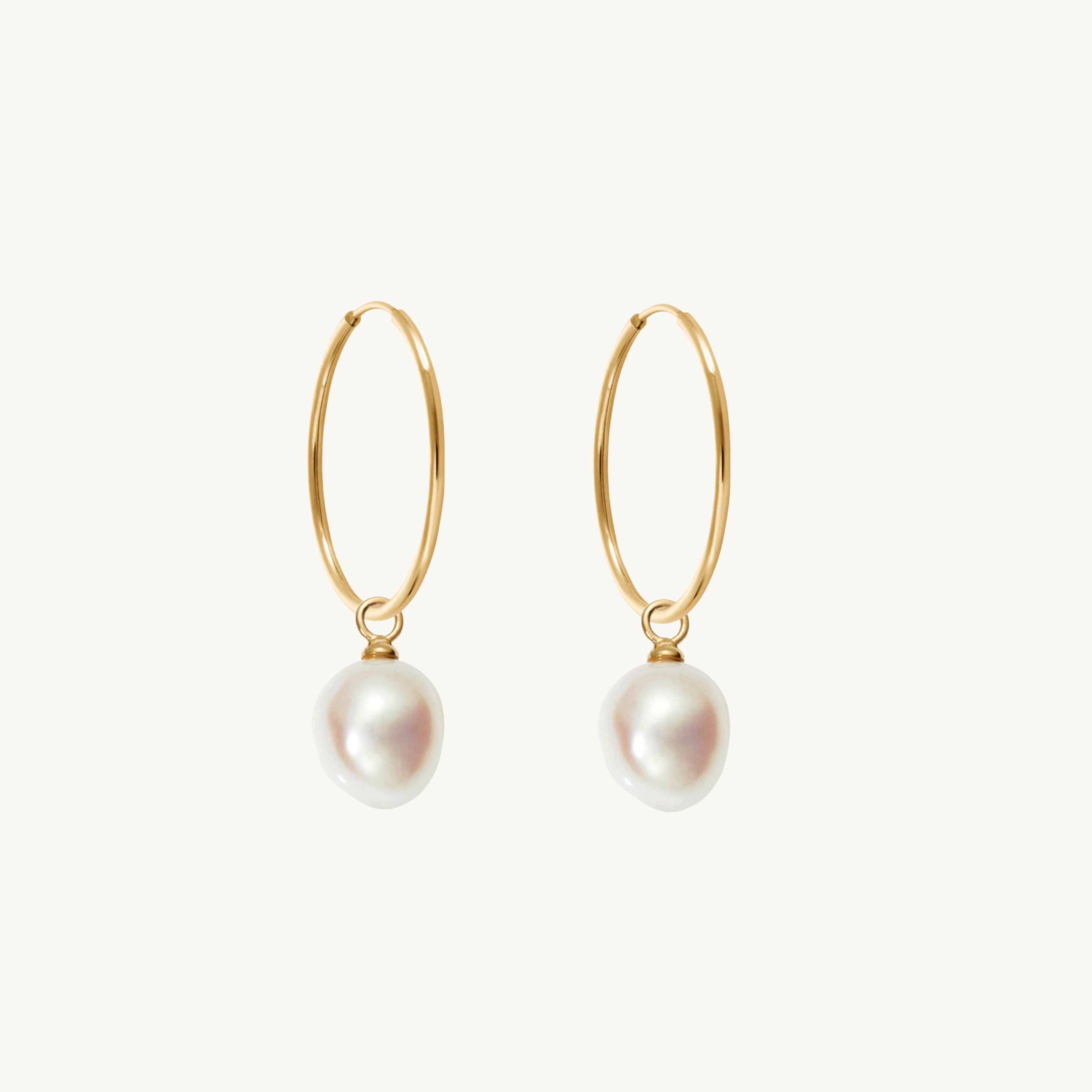 Charming Pearl Hoops