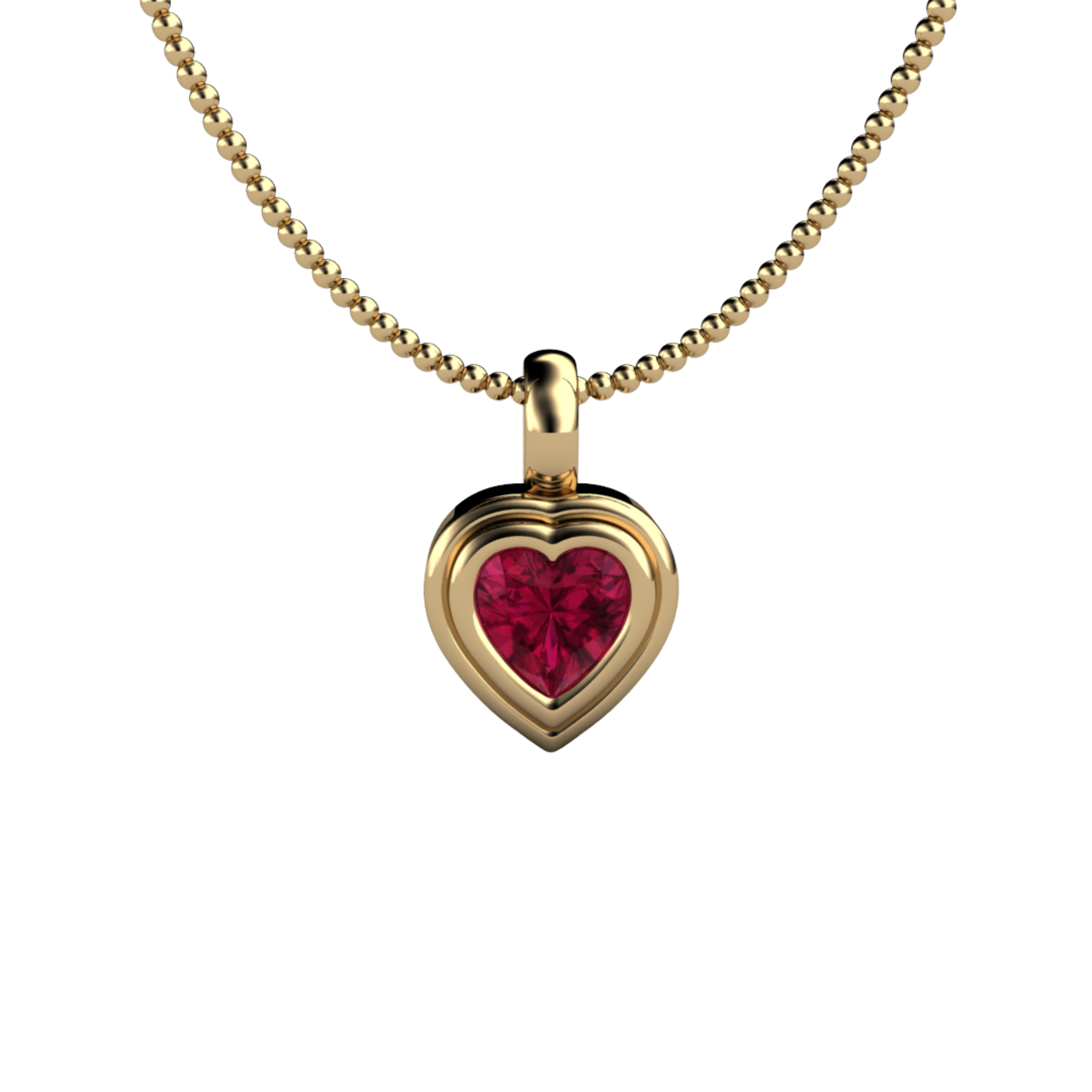 Sparkling Ruby Heart Pendant