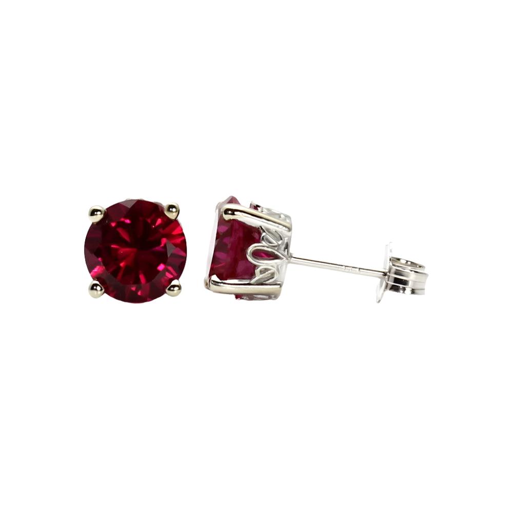 Gleaming Ruby Stud Earrings