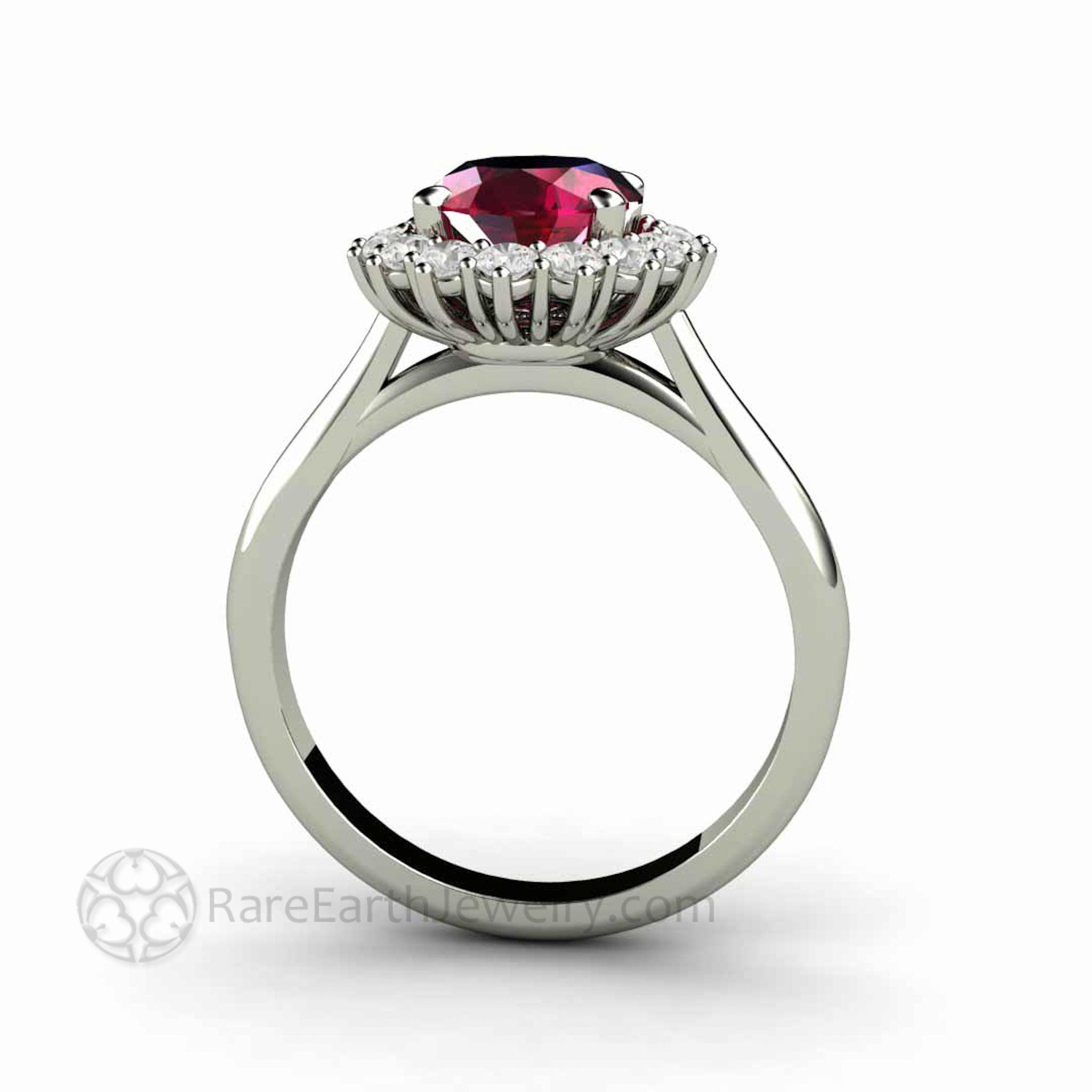 Ruby Ring Diamond Cluster