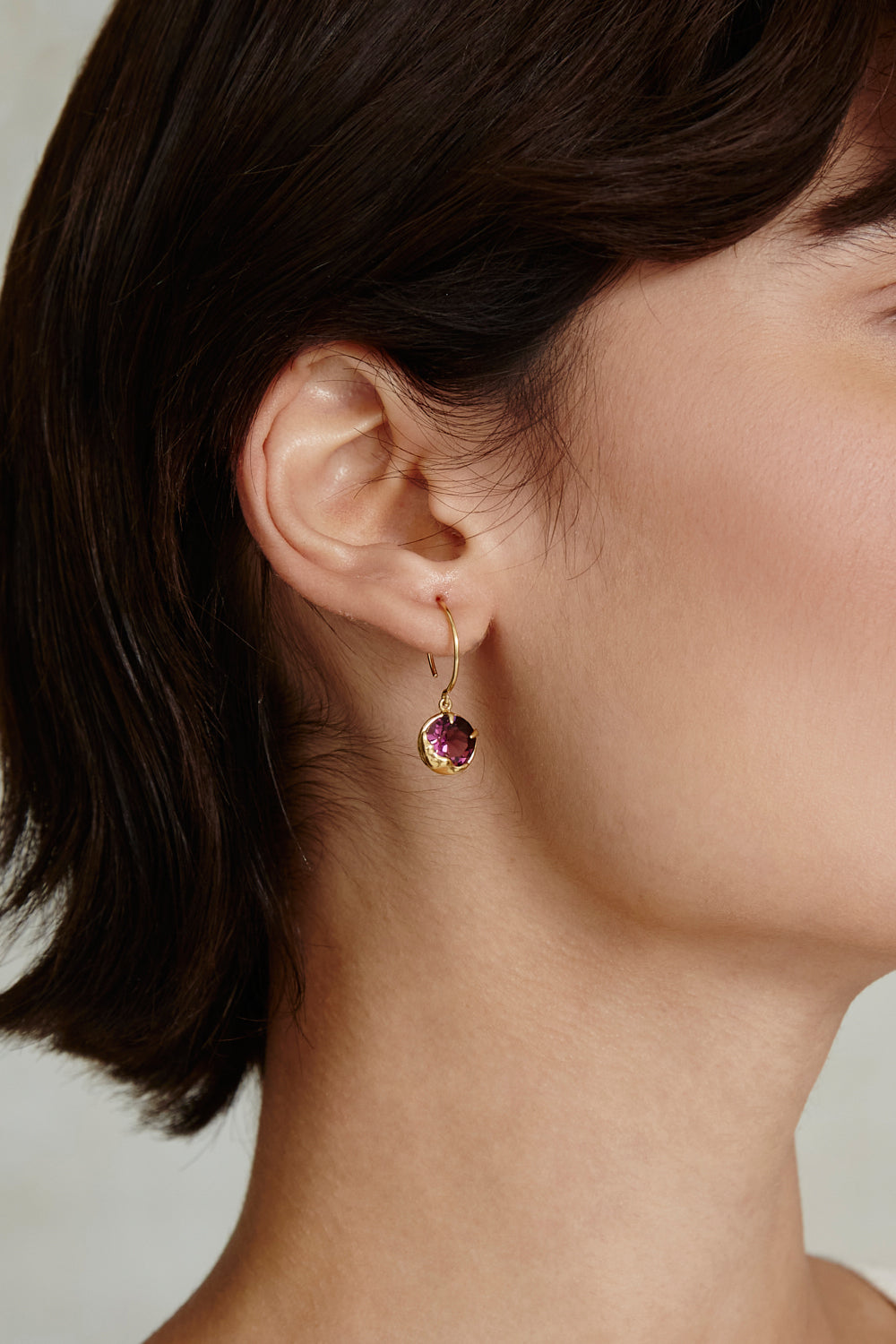 Sparkling Amethyst Hoops