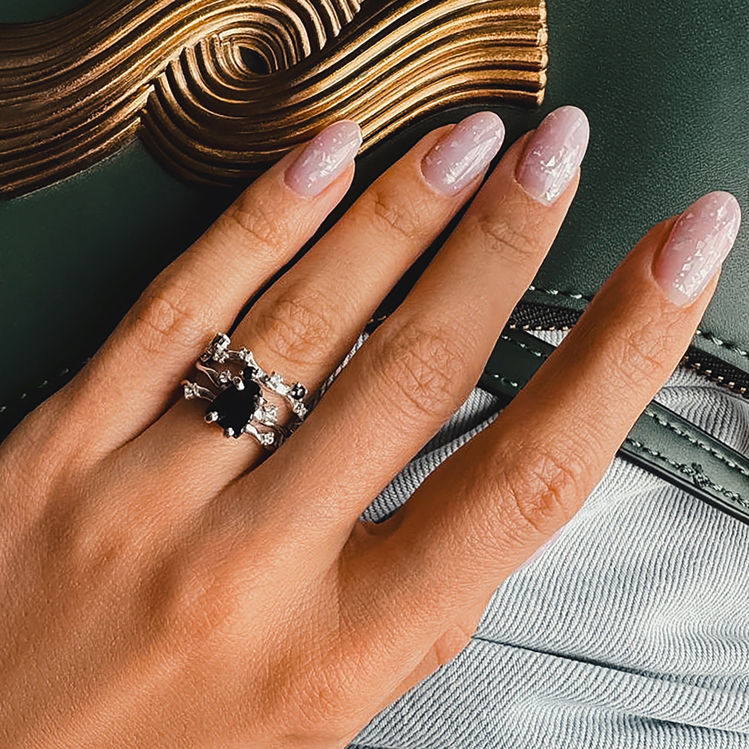 Black Onyx & Obsidian Dual Ring