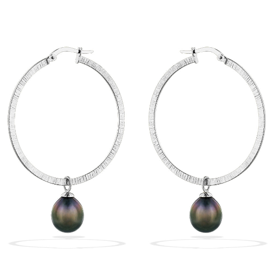 Dreamy Gold Pearl Hoop Earrings