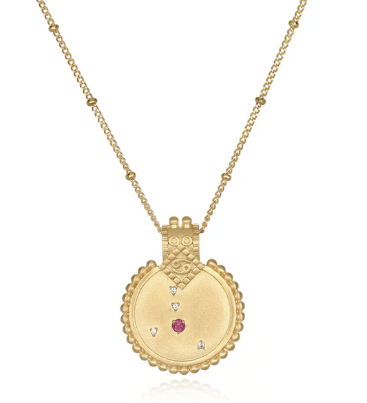 Zodiac Cancer Ruby Necklace