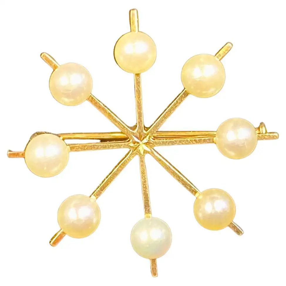 Gold Pearl Brooches