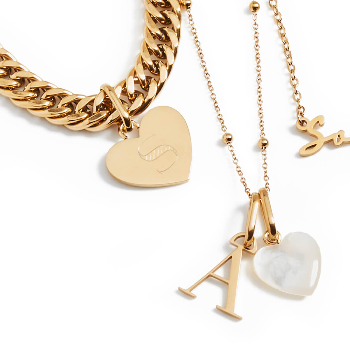 Golden Birthstone Initial Necklace