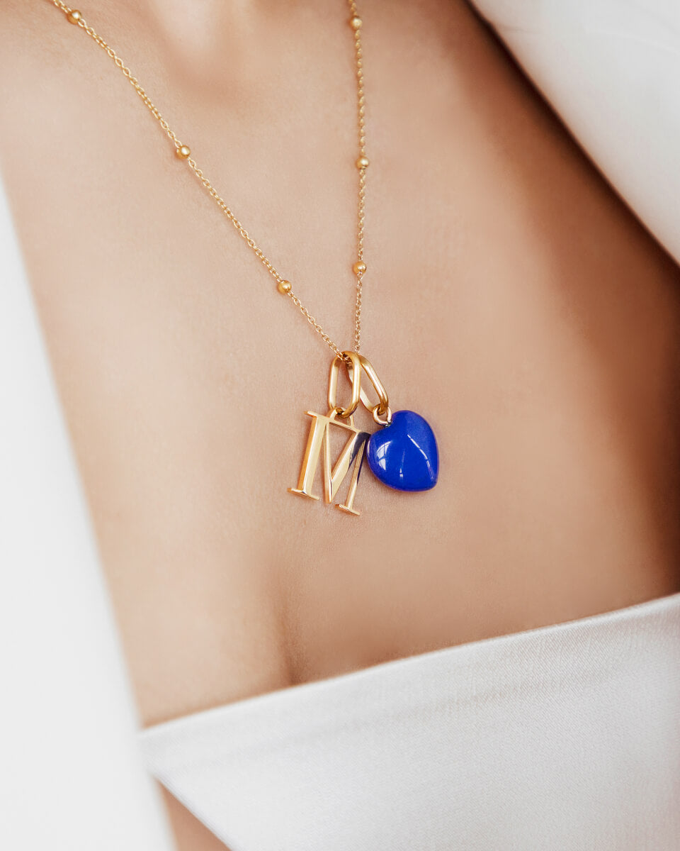 Golden Initial Pearl Necklace