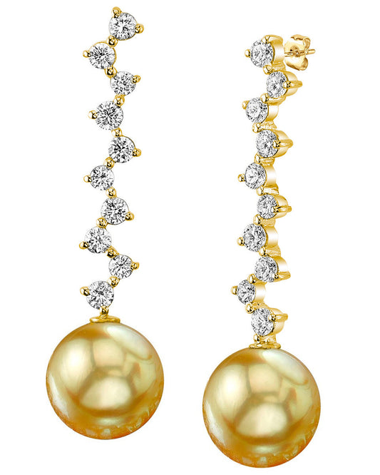 Gleaming Gold Pearl Earrings