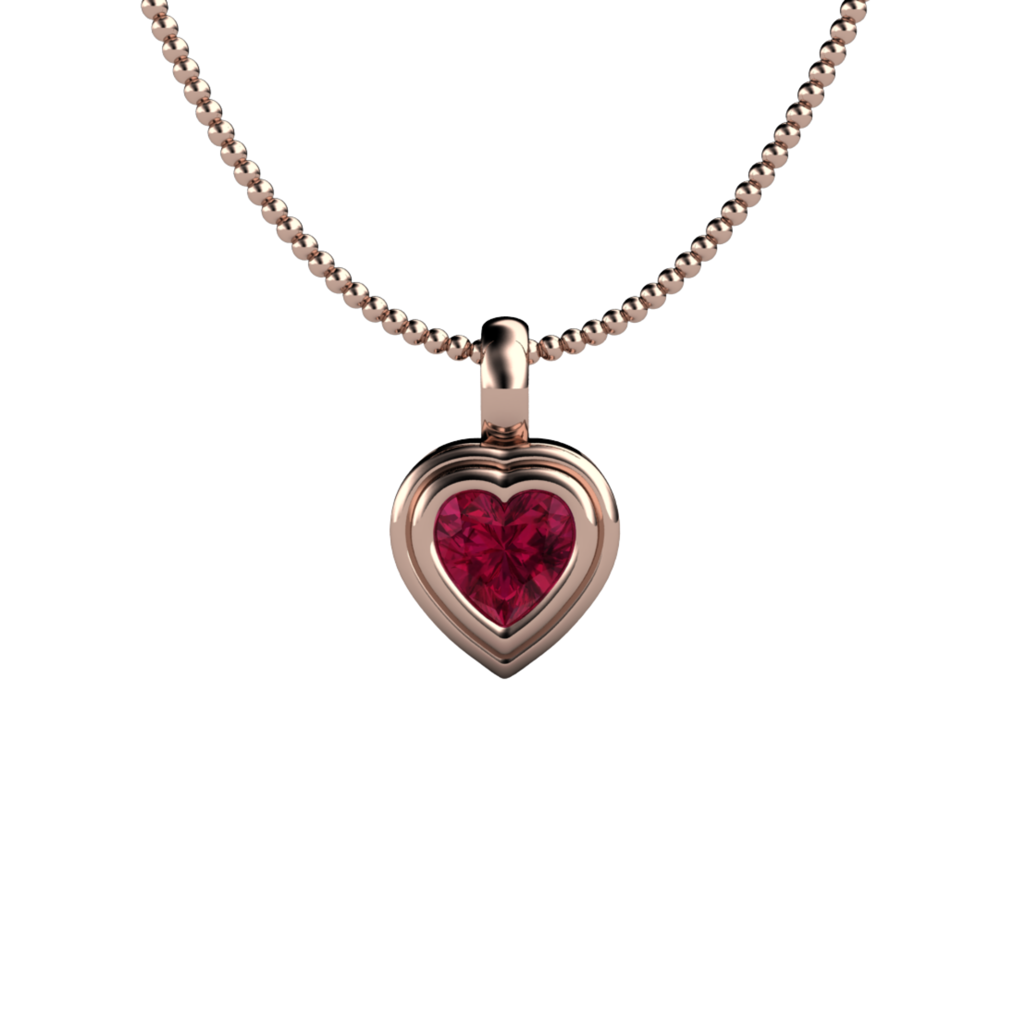 Sparkling Ruby Heart Pendant
