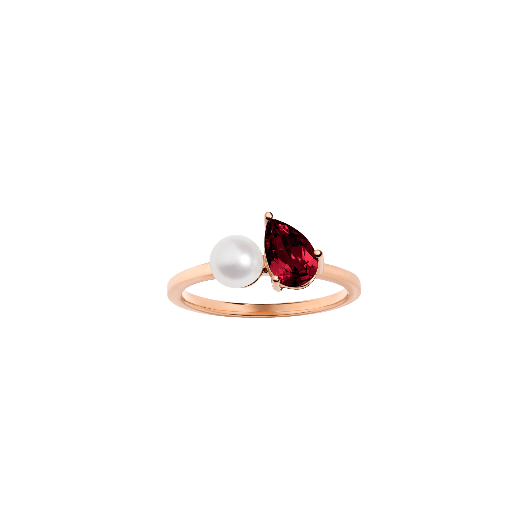 Radiant Ruby Pearl Ring