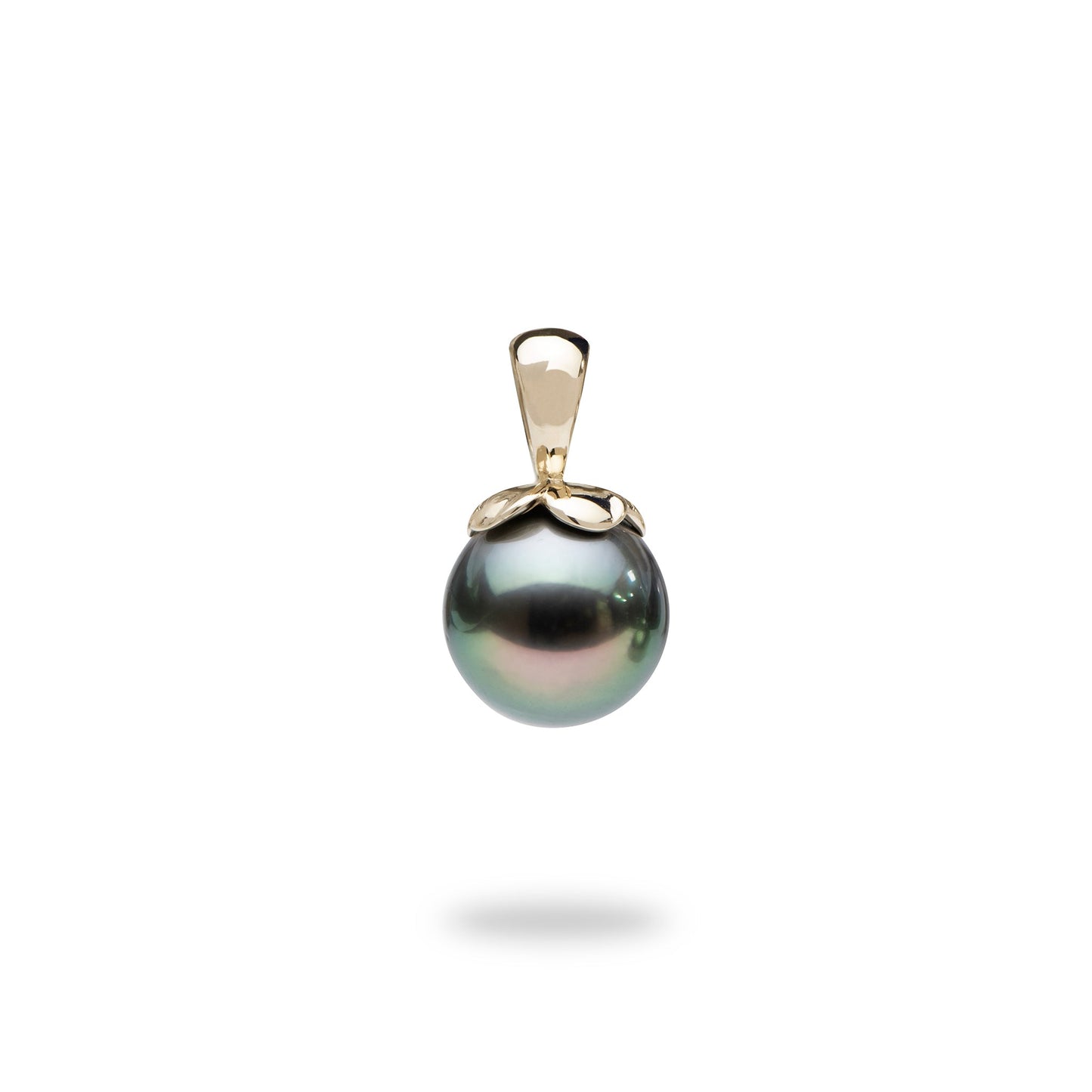 Blooming Plumeria Black Pearl Pendant