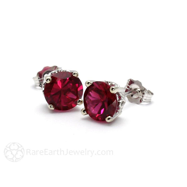 Gleaming Ruby Stud Earrings