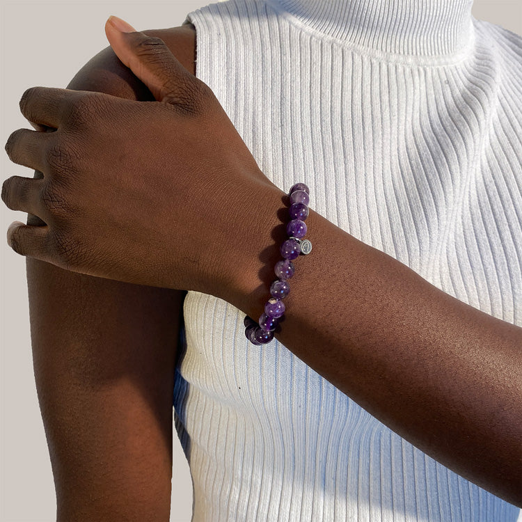 Tranquil Amethyst Charm Bracelet