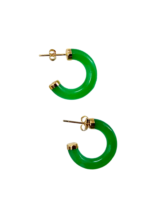 Timeless Jade Hoops