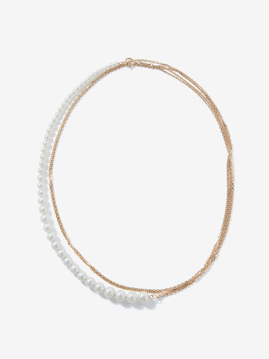 Asymmetrical Akoya Pearl Necklace