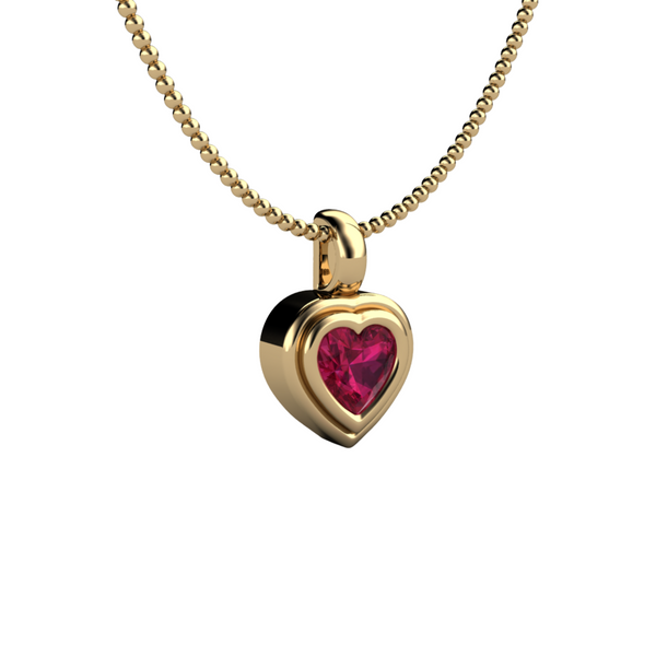 Sparkling Ruby Heart Pendant