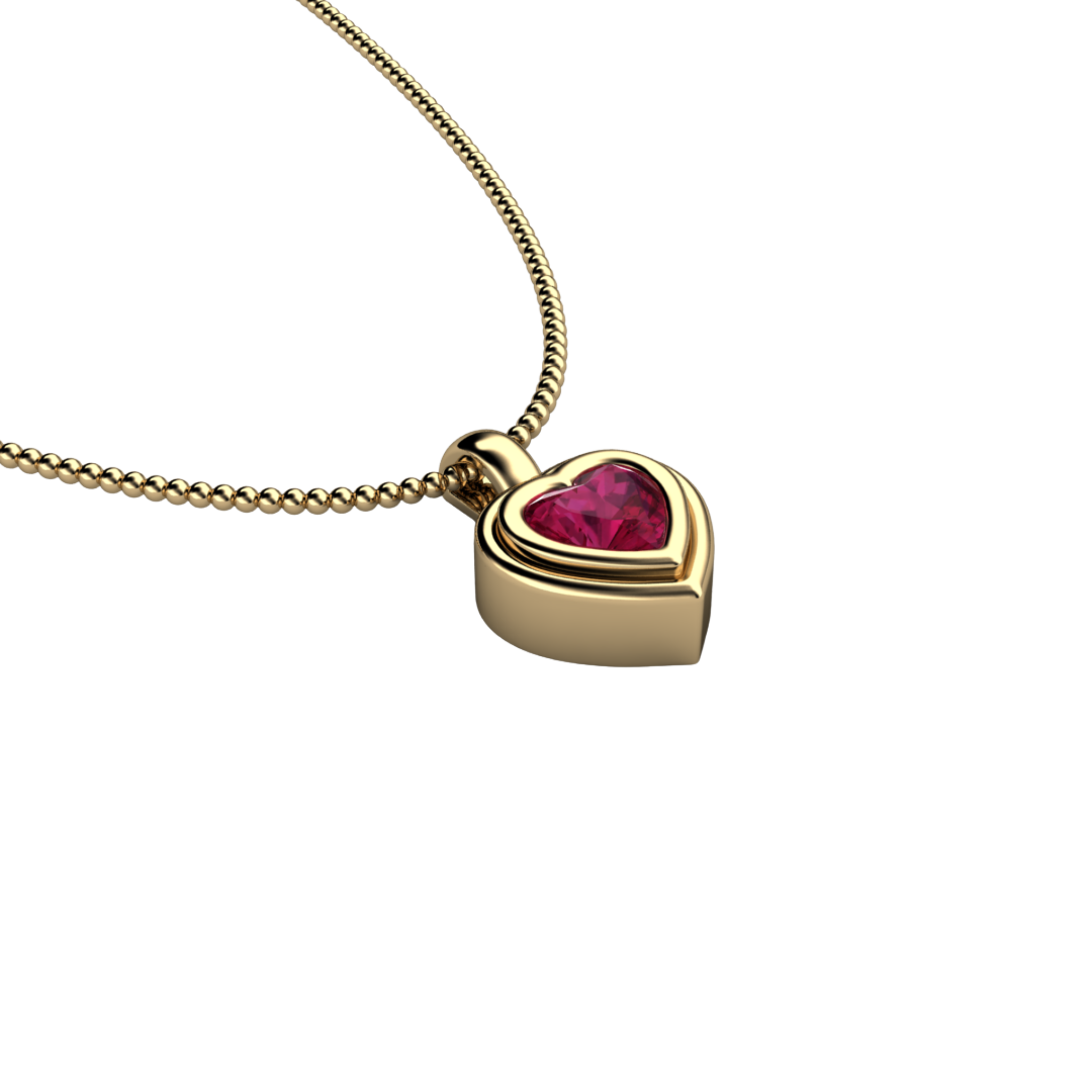Sparkling Ruby Heart Pendant