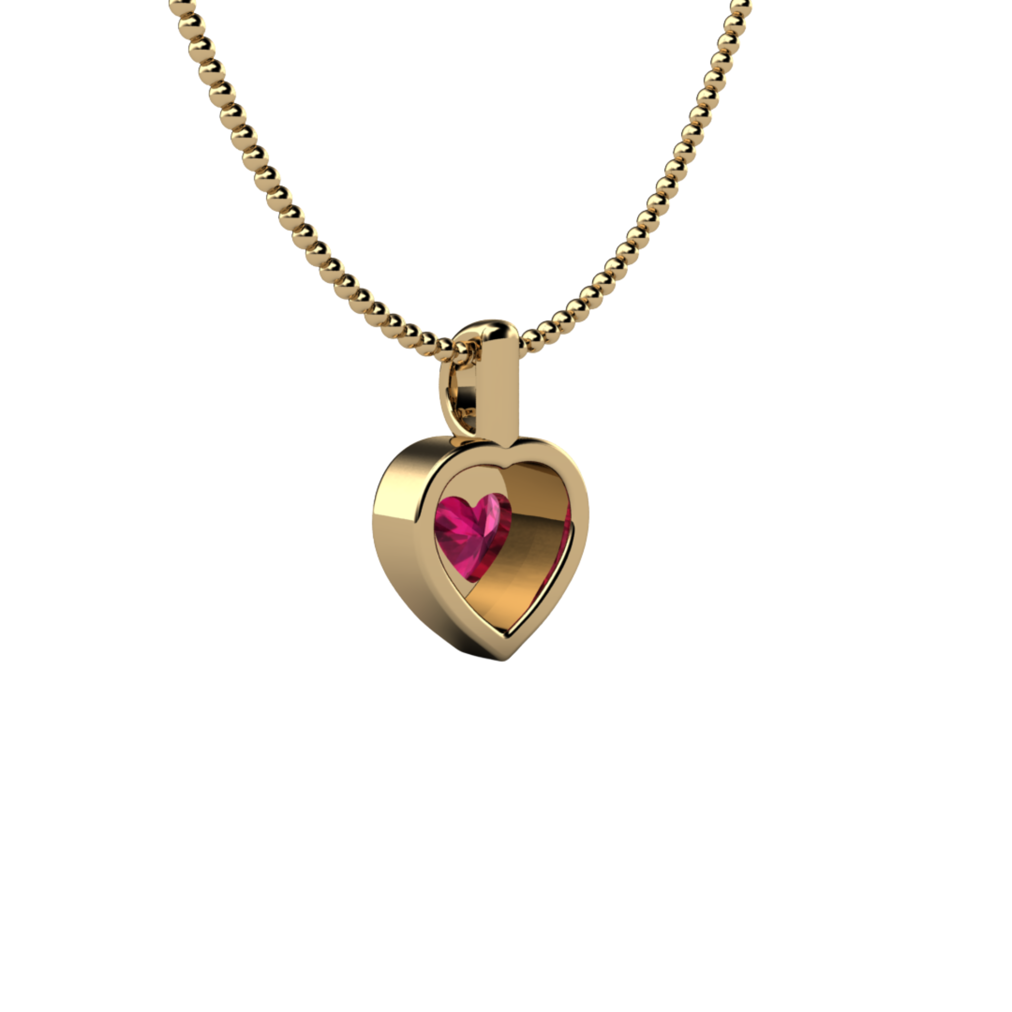 Sparkling Ruby Heart Pendant