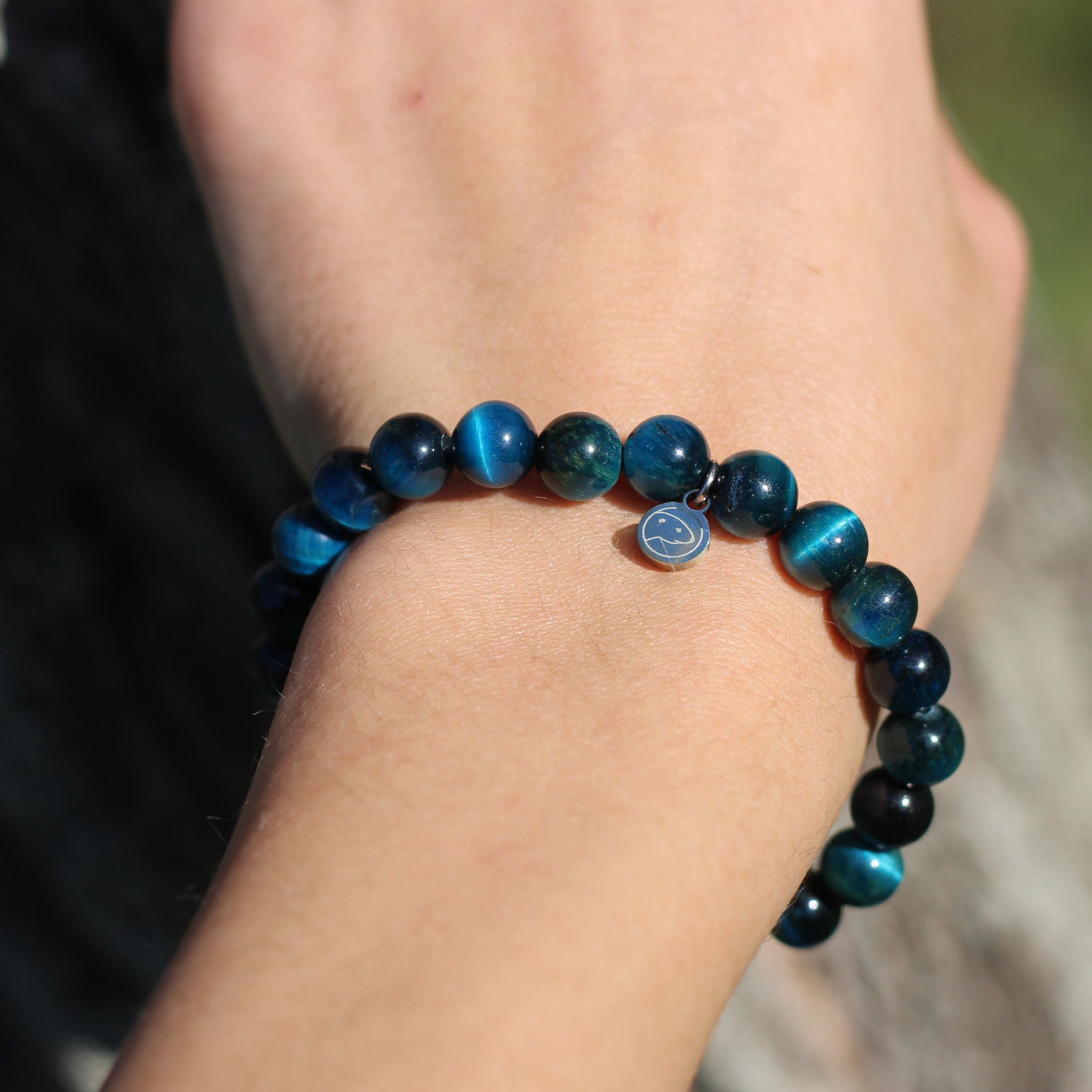 Blue Tiger Eye Charm Bracelet