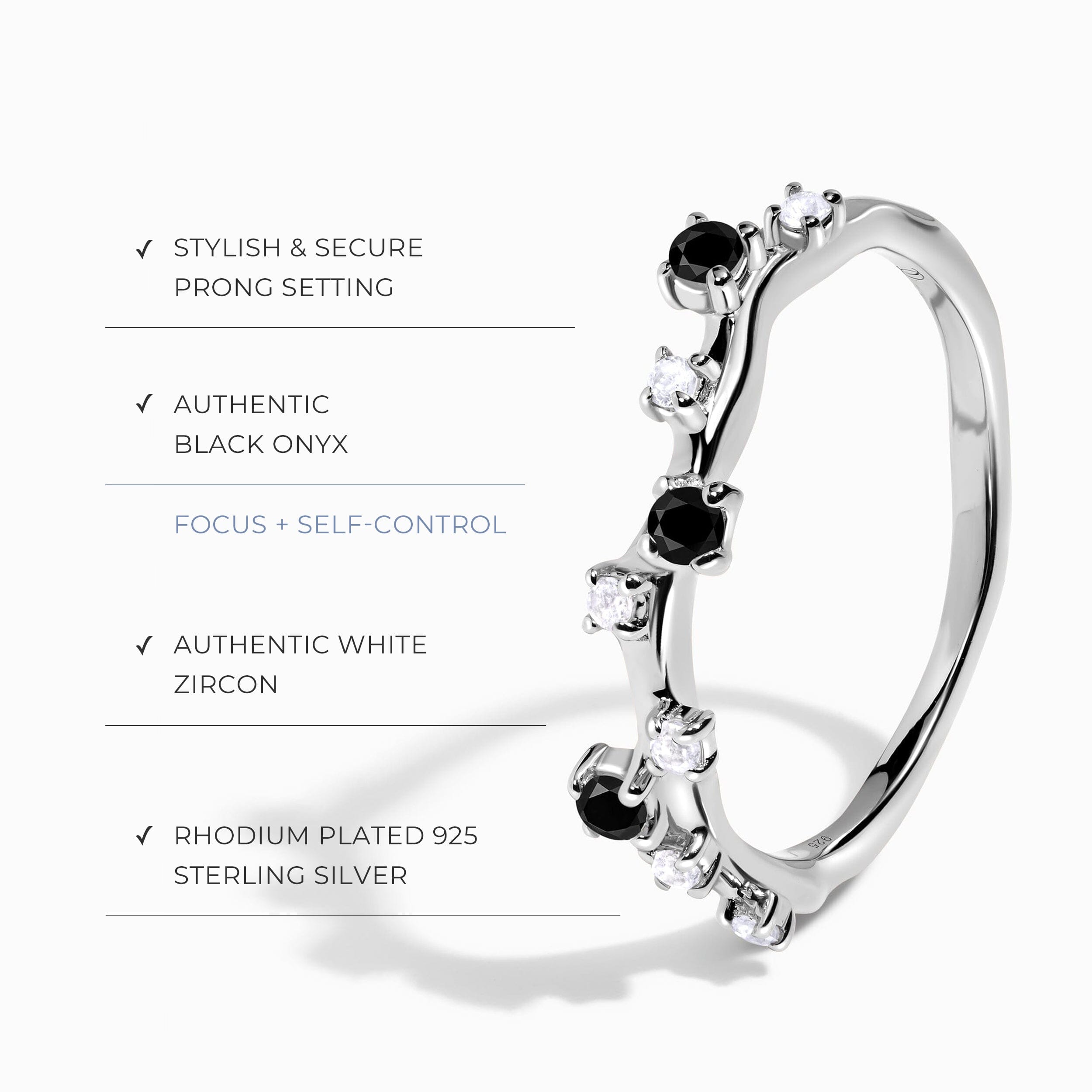 Black Onyx & Obsidian Dual Ring