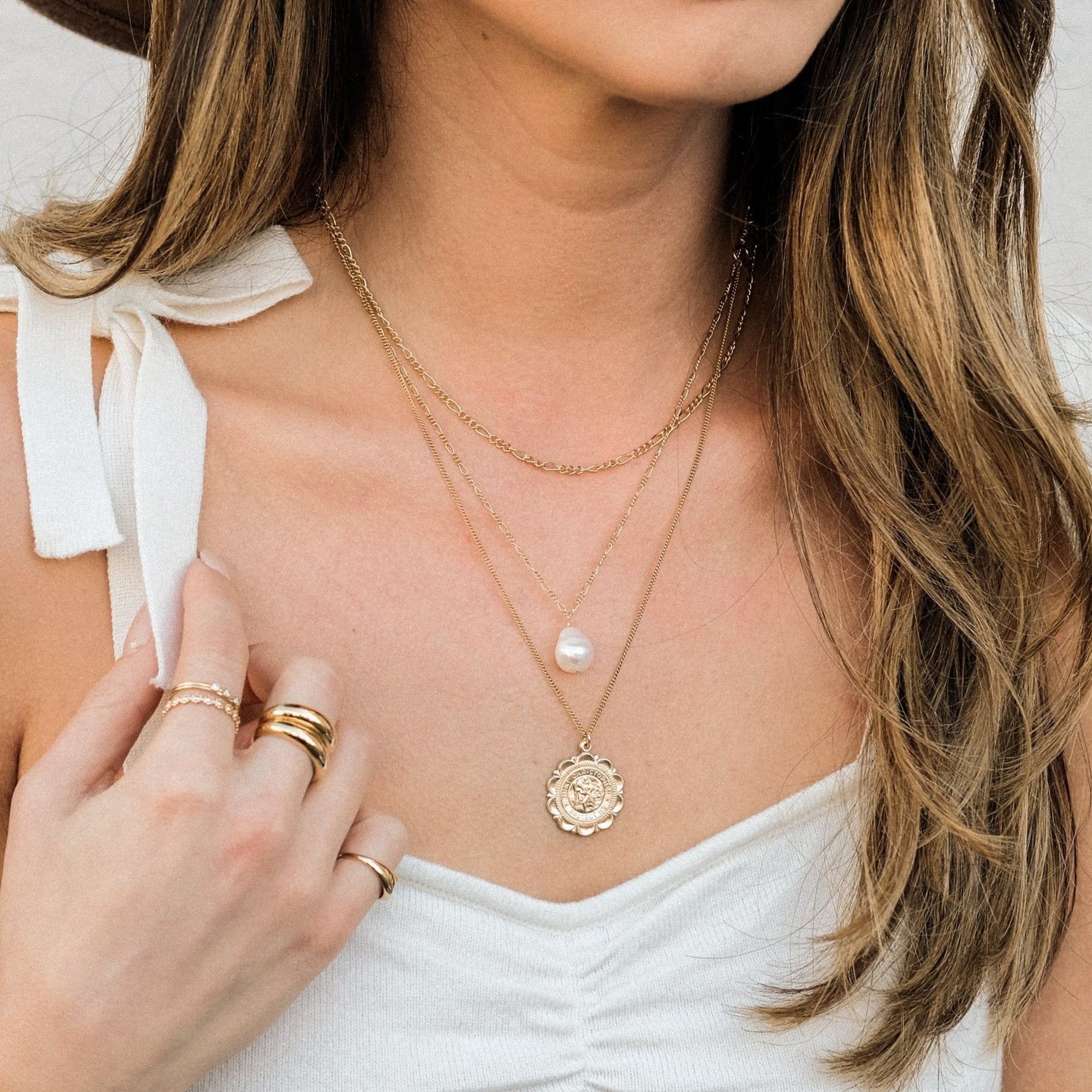Gold Pearl Necklace