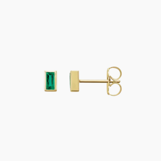 Lucky Emerald Shine Studs