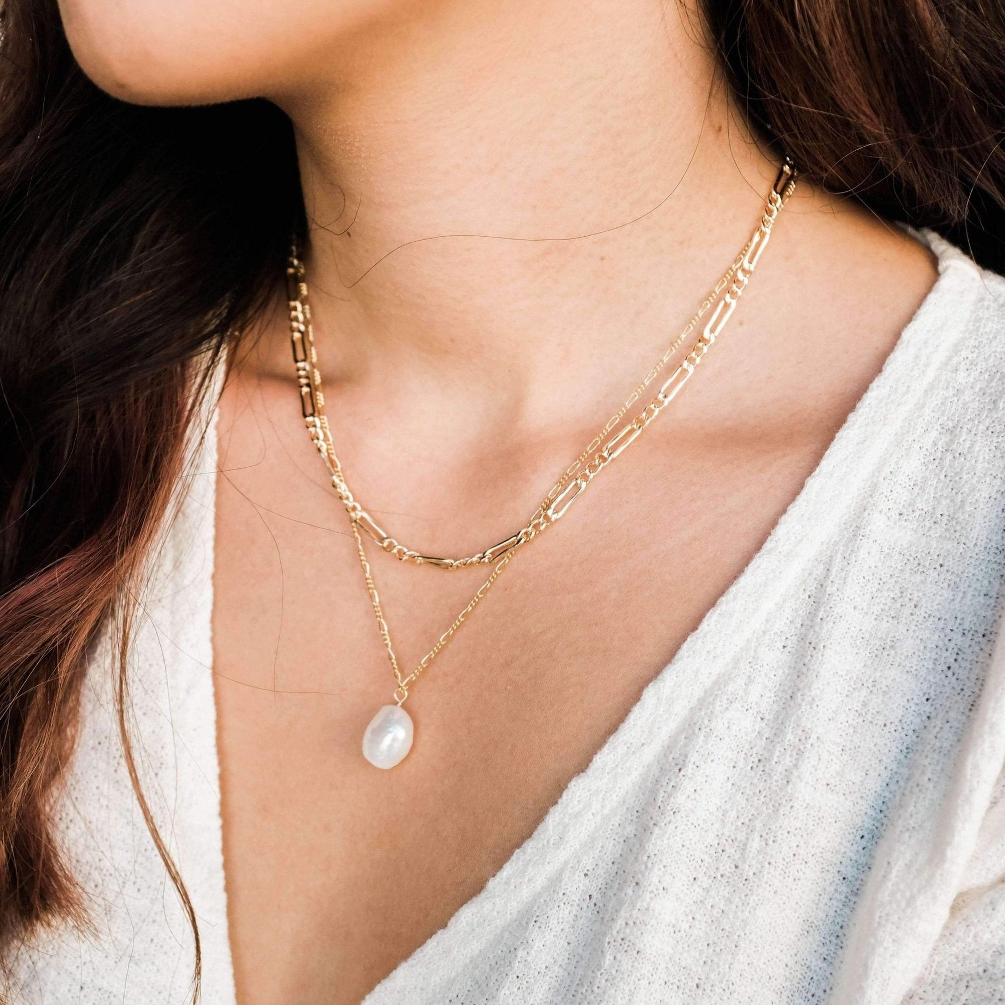 Gold Pearl Necklace