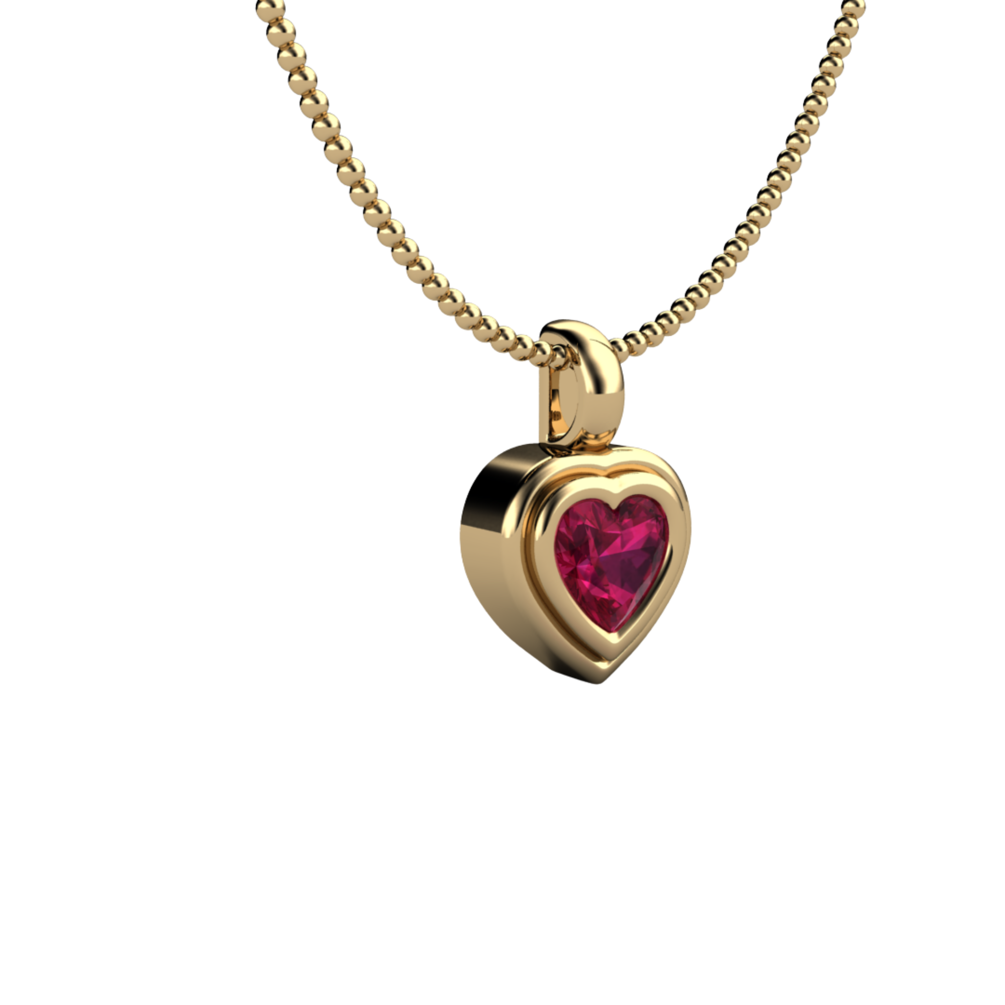 Sparkling Ruby Heart Pendant