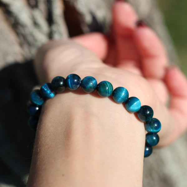 Blue Tiger Eye Charm Bracelet