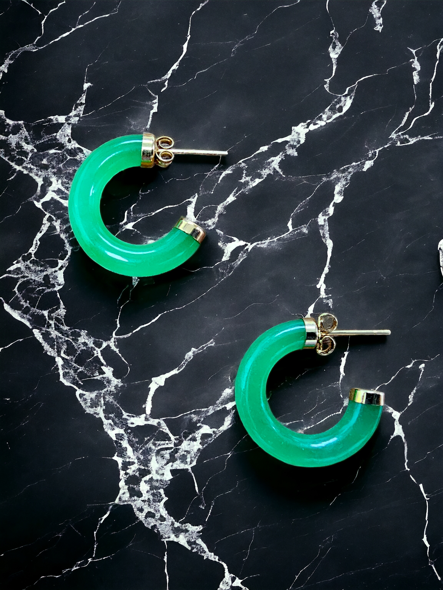 Timeless Jade Hoops