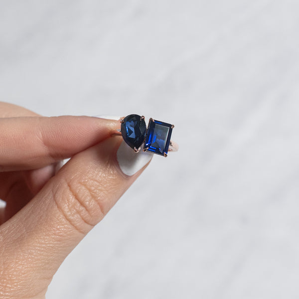 September Sapphire Serenity Ring Detail