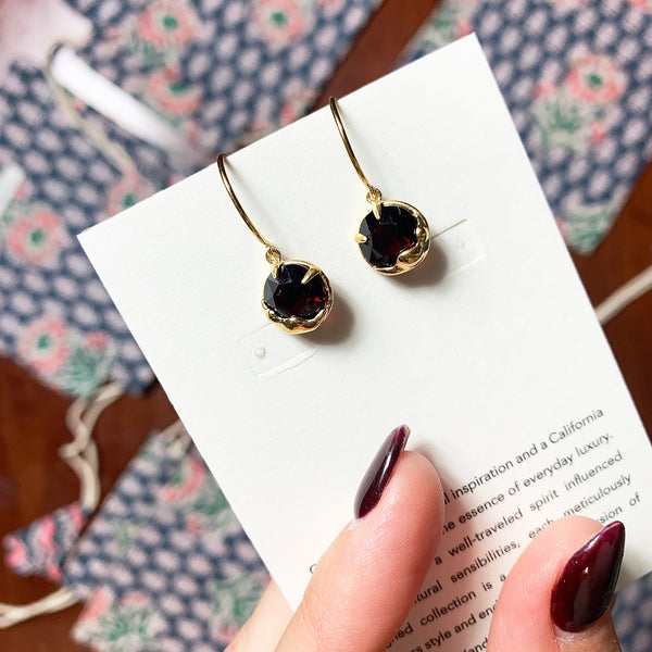 Garnet Gold Sparkle Earrings