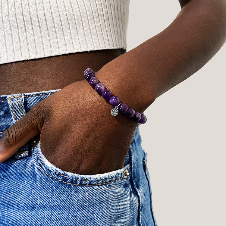 Tranquil Amethyst Charm Bracelet