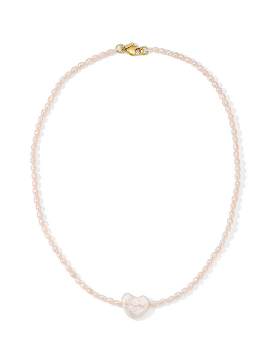 Lovable Pearl Heart Necklace