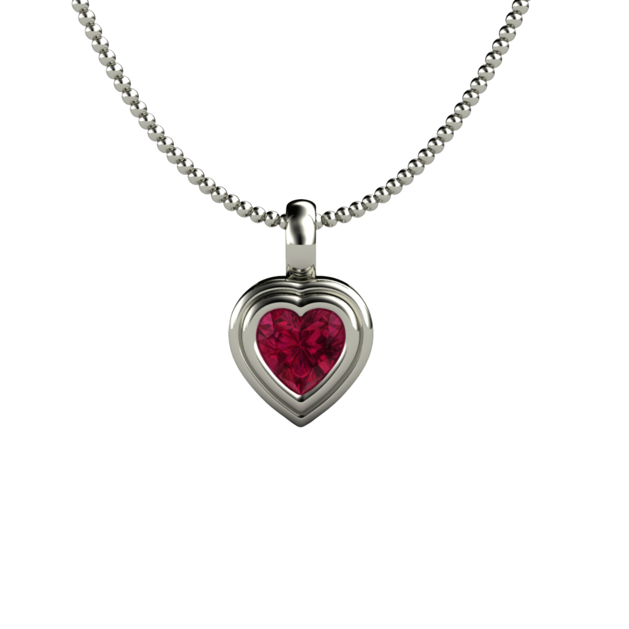 Sparkling Ruby Heart Pendant