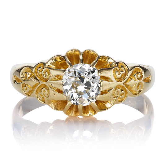 Diamond with 18K Yellow Vintage Gold Ring