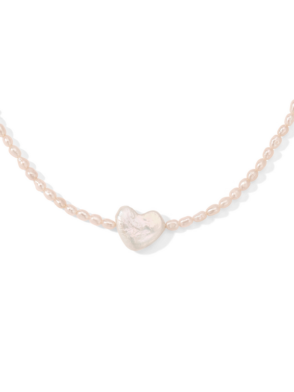 Lovable Pearl Heart Necklace