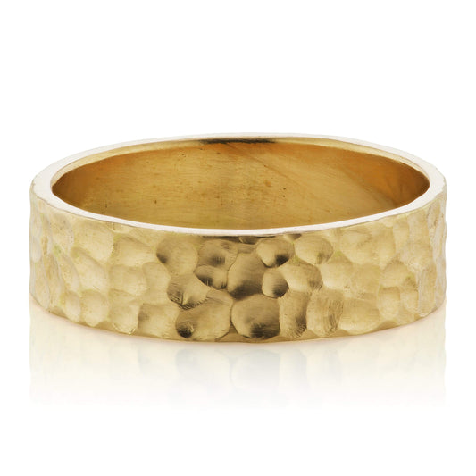 Men's Vintage Gold Hammered Band