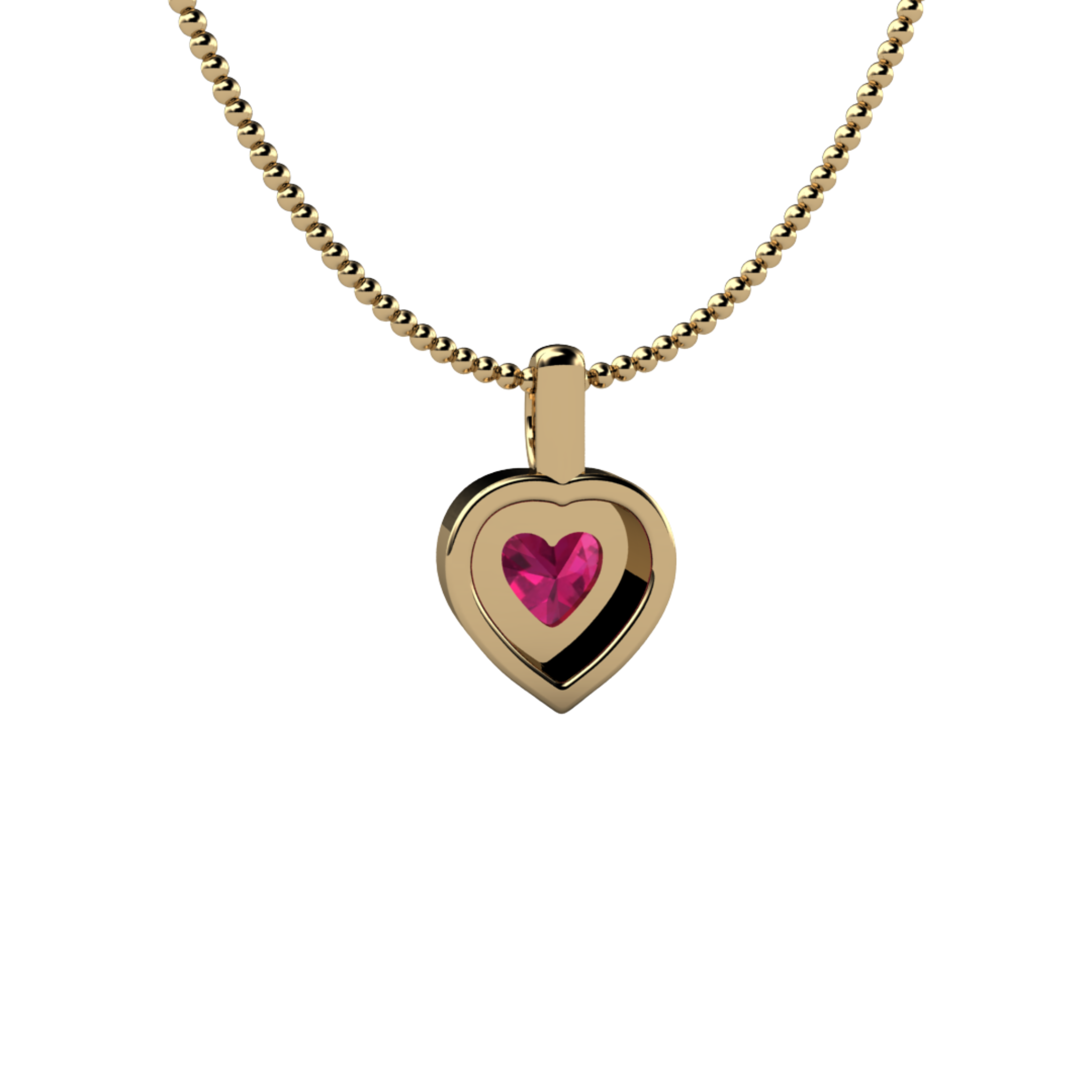 Sparkling Ruby Heart Pendant