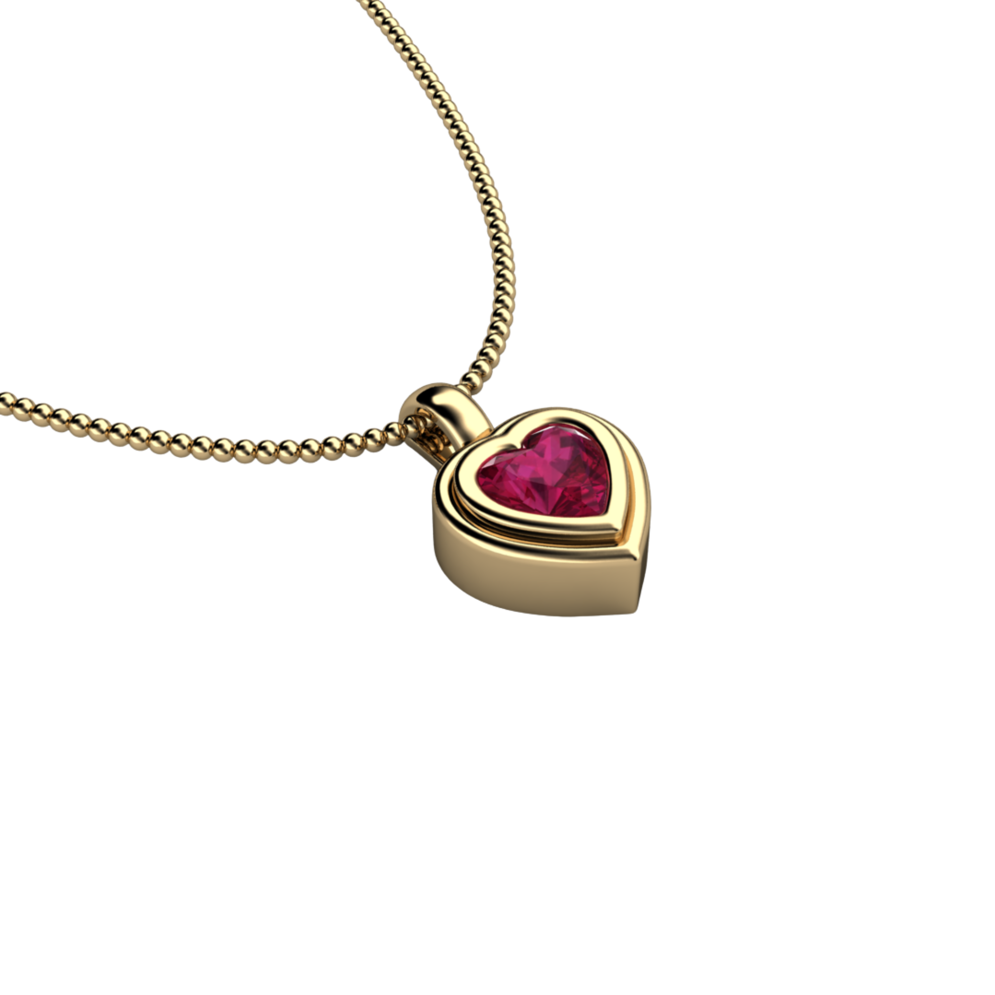 Sparkling Ruby Heart Pendant