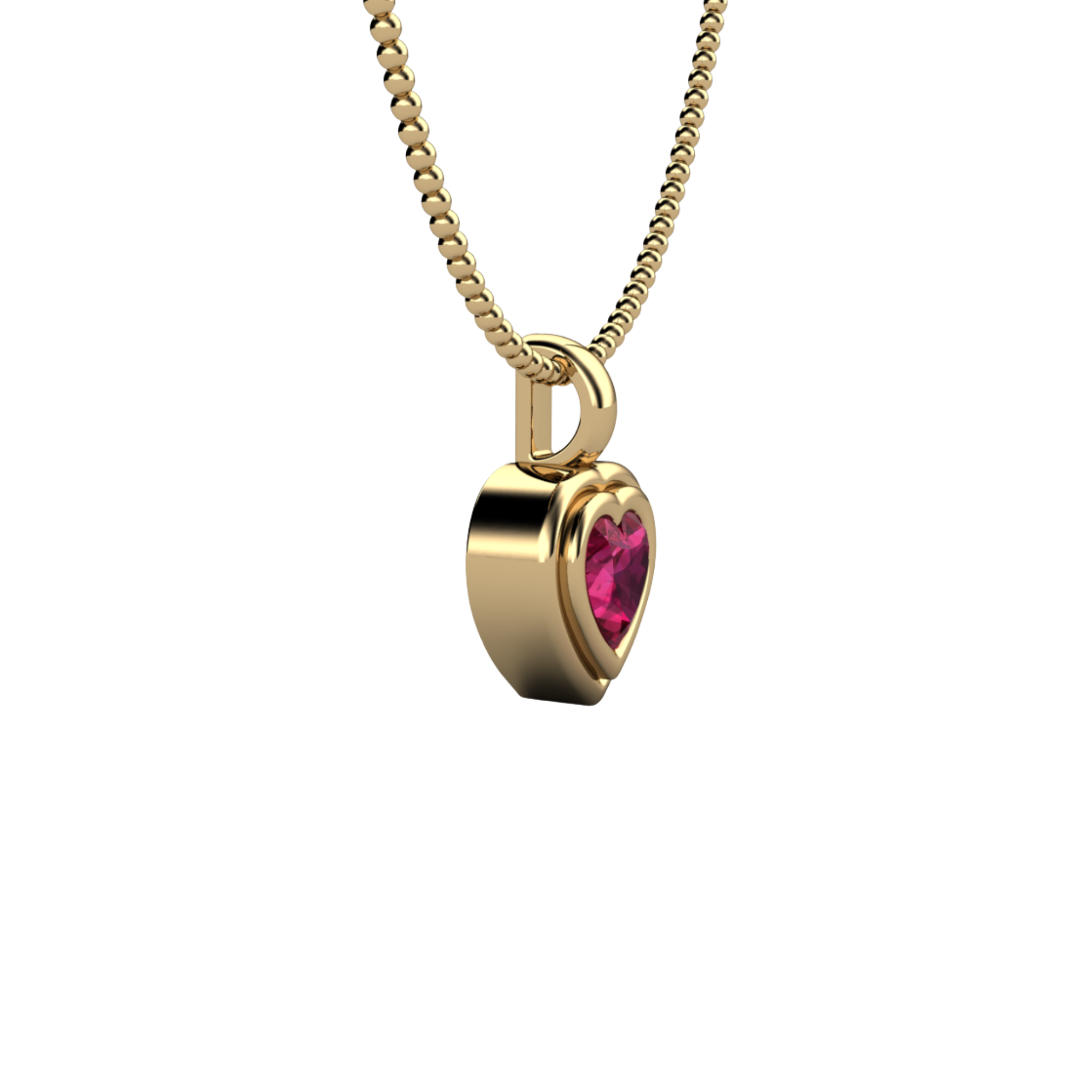 Sparkling Ruby Heart Pendant