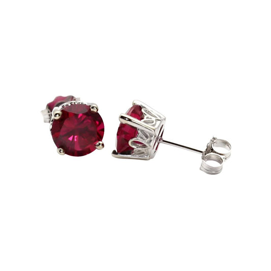 Gleaming Ruby Stud Earrings